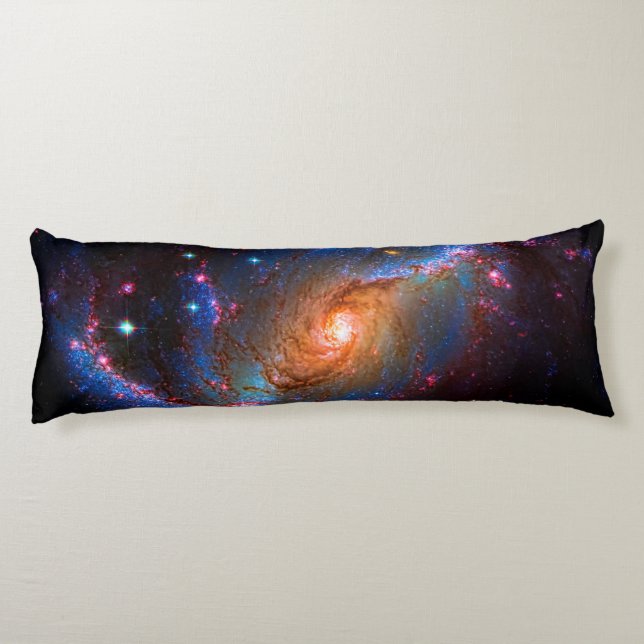 Barred Spiral Galaxy NGC 1672 Astronomy Picture Body Pillow (Back)