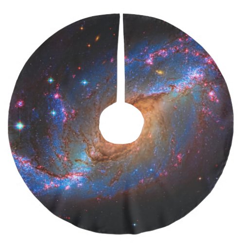 Barred Spiral Galaxy NGC 1672 Astronomy Picture Brushed Polyester Tree Skirt