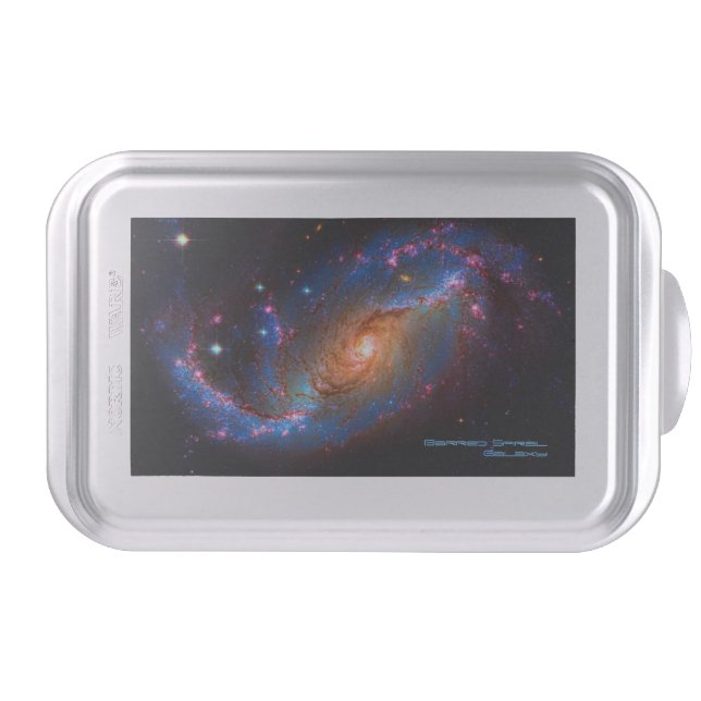 Barred Spiral Galaxy NGC 1672 outer space picture Cake Pan (Front)
