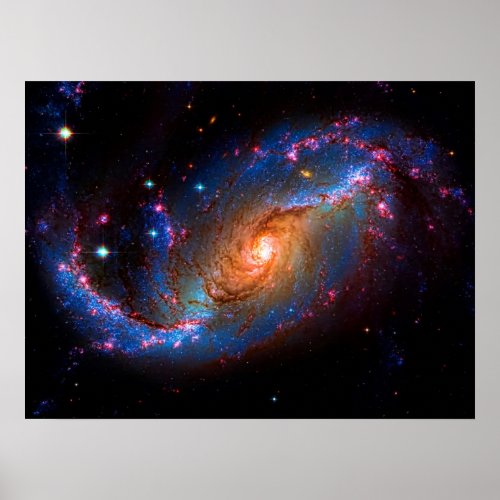 Barred Spiral Galaxy outer space photo Poster Barred Spiral Galaxy outer space photo Poster