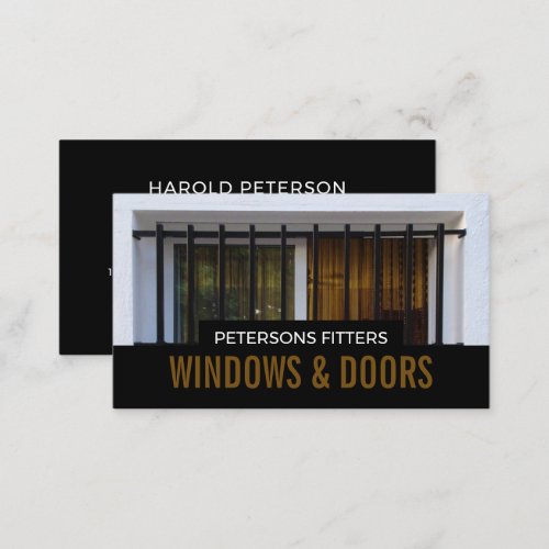 Barred Window Window  Door Fitter Company Business Card