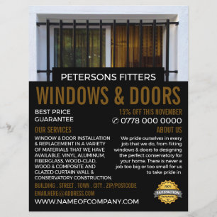 Barred Window, Window & Door Fitter Company Flyer