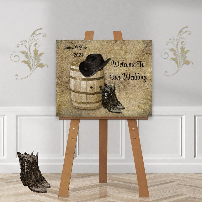 Barrel and Boots Wedding Welcome Sign (Creator Uploaded)