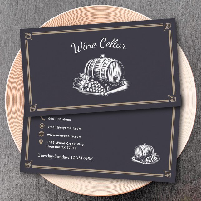 Barrel and Grapes - Wine Cellar Business Card (Barrel and Grapes - Wine Cellar Business Card)