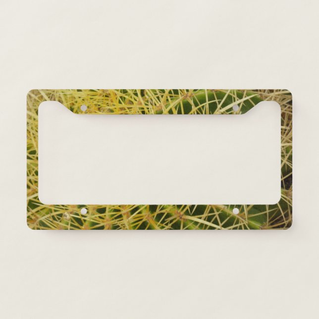 Barrel Cactus Closeup Abstract Nature Photography License Plate Frame (Front)