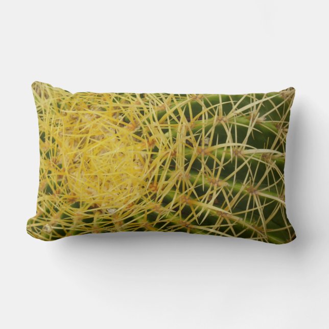 Barrel Cactus Closeup Abstract Nature Photography Lumbar Pillow (Front)