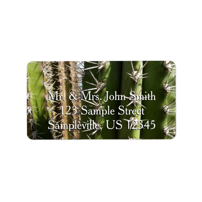 Barrel Cactus II Desert Nature Photo Label (Front)