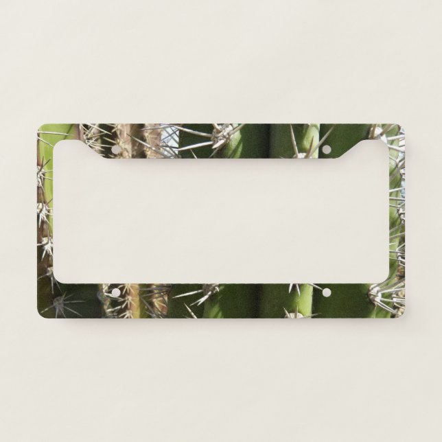 Barrel Cactus II Desert Nature Photo License Plate Frame (Front)