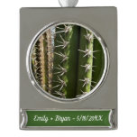 Barrel Cactus II Desert Nature Photo Silver Plated Banner Ornament