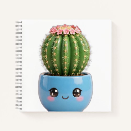 Barrel Cactus Kawaii Indoor Plant Notebook