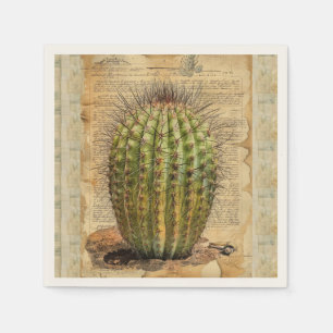 Barrel Cactus Plant Ephemera Napkins