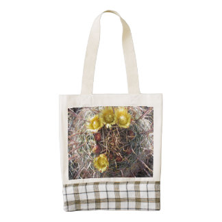 Barrel Cactus Plant Fishhook Yellow Zazzle HEART Tote Bag