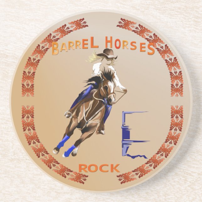 Barrel Horses Rock-Coasters Drink Coaster (Front)