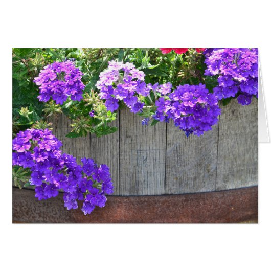 Barrel Of Flowers Cards (Front Horizontal)