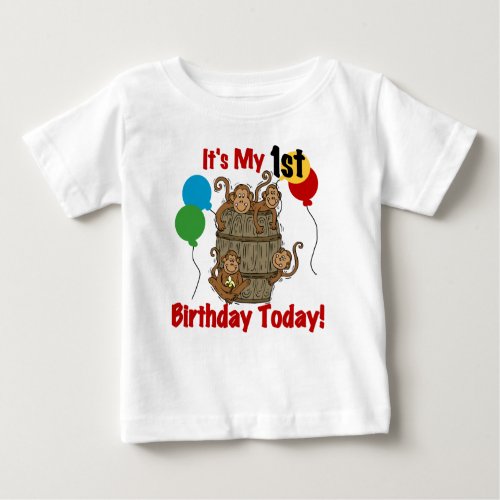 Barrel of Monkeys 1st Birthday Baby T_Shirt