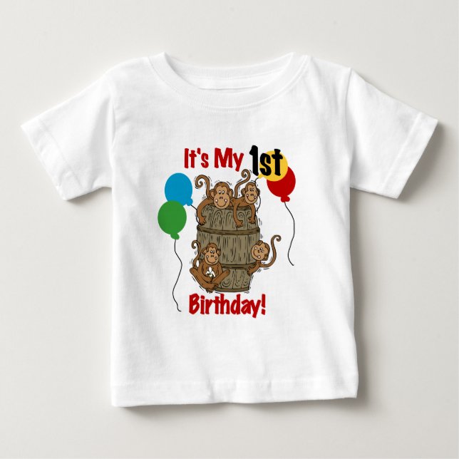 Barrel of Monkeys 1st Birthday Tshirts and Gifts (Front)