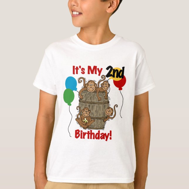 Barrel of Monkeys 2nd Birthday Tshirts and Gifts (Front)
