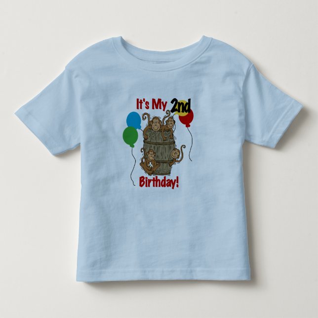 Barrel of Monkeys 2nd Birthday Tshirts and Gifts (Front)
