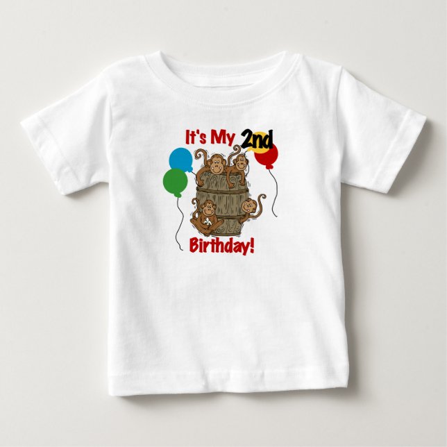 Barrel of Monkeys 2nd Birthday Tshirts and Gifts (Front)