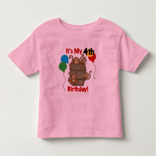 Barrel of Monkeys 4th Birthday Toddler T-shirt