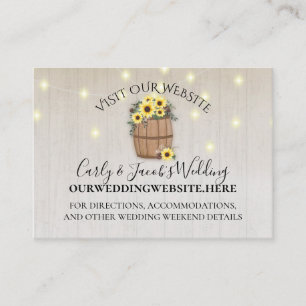 Barrel of Sunflowers Wood Website Info Business Card