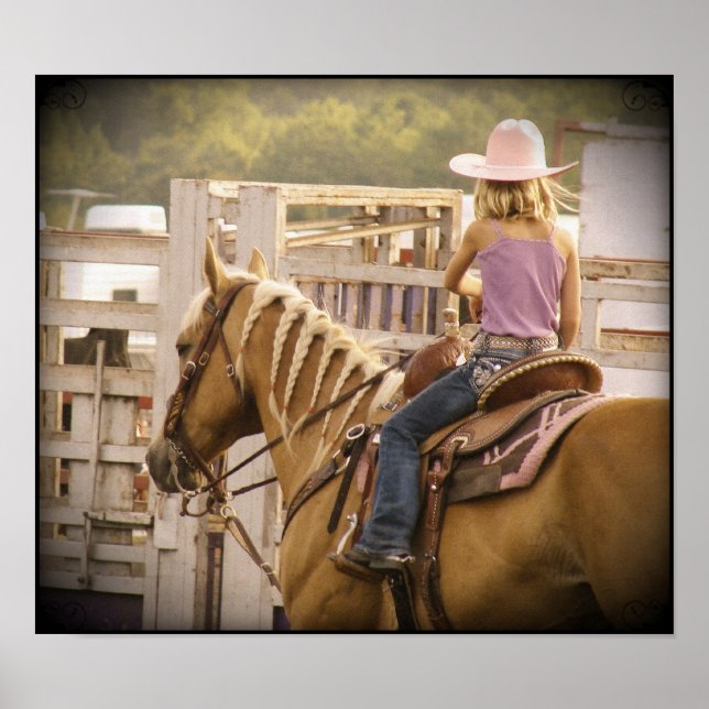 Barrel Race Girl and Horse Poster (Front)