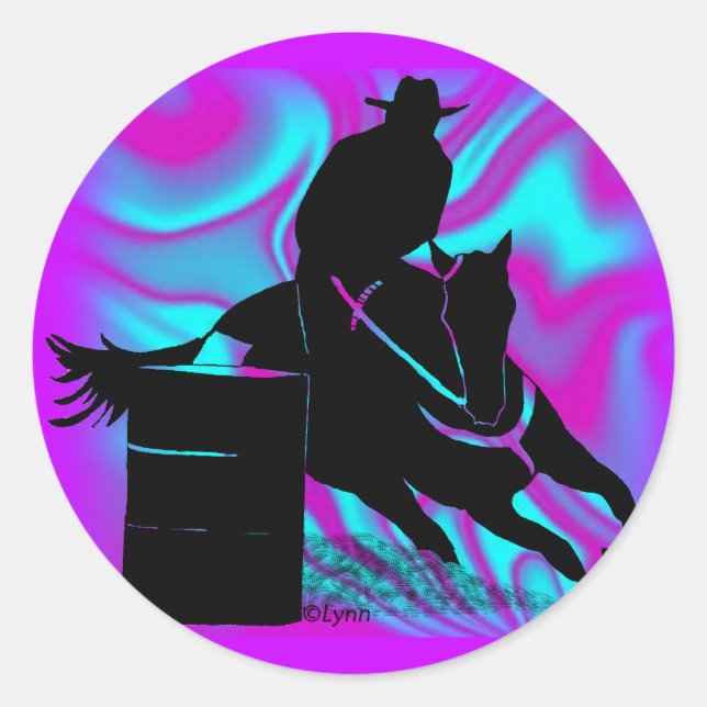 Barrel Racer 203 Classic Round Sticker (Front)