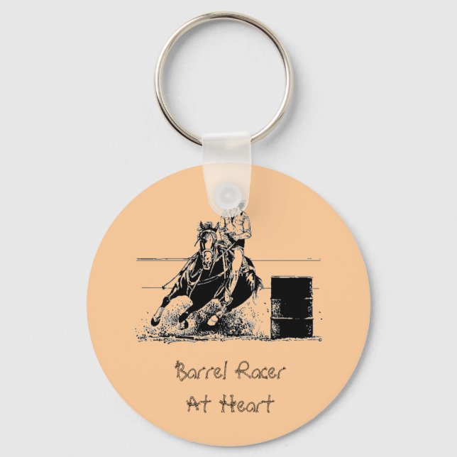 Barrel Racer At Heart Keychain (Front)