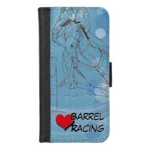 Barrel Racer (Blue Rain w/heart) iPhone 8/7 Wallet Case