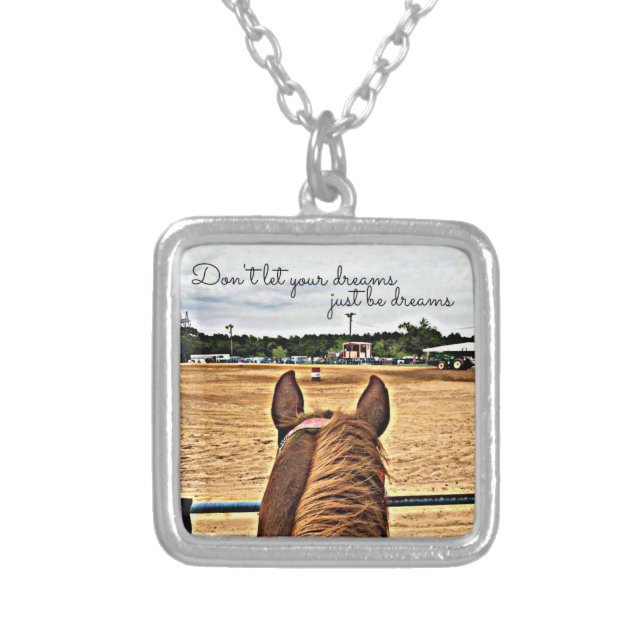 Barrel Racer Cowgirl Motivational Quote Necklace (Front)