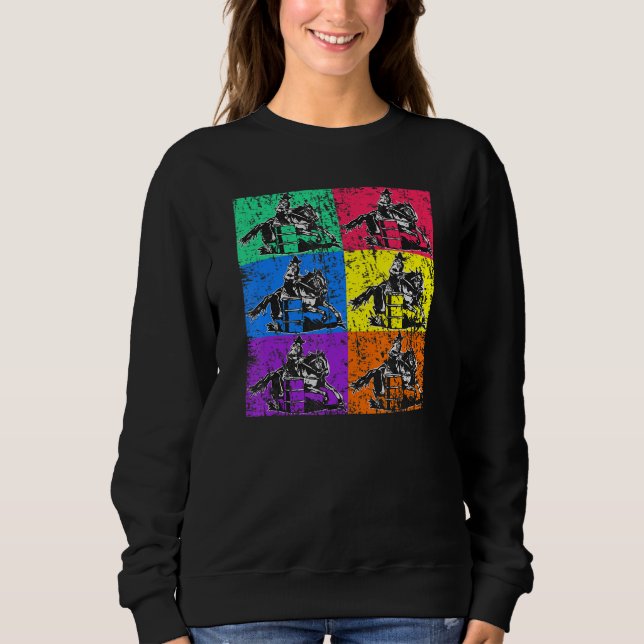 Barrel Racer Cowgirl Pop Rodeo Horse Barrel Racing Sweatshirt (Front)