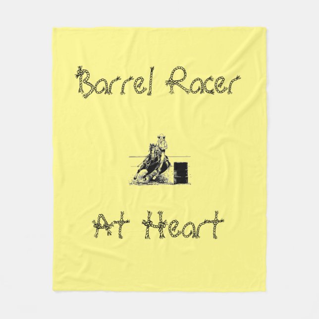 Barrel Racer Horse & Rider Fleece Blanket (Front)