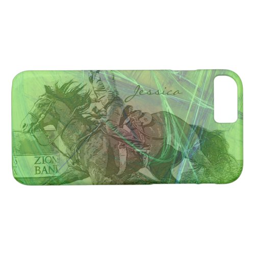 Barrel Racer II green swirl iPhone 87 Case