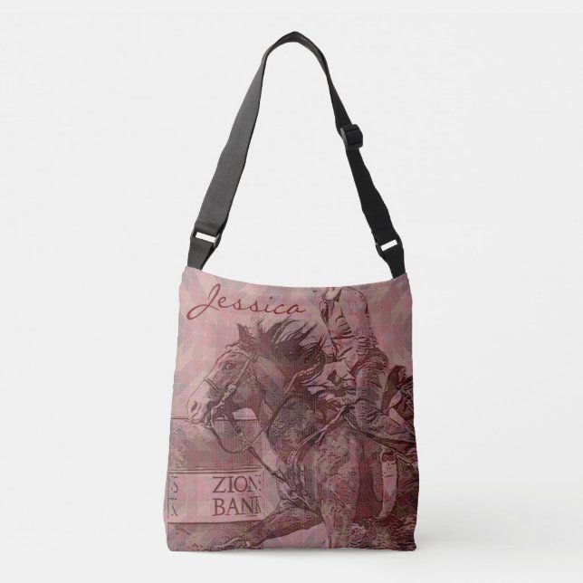 Barrel Racer II (maroon geometric) Crossbody Bag (Front)