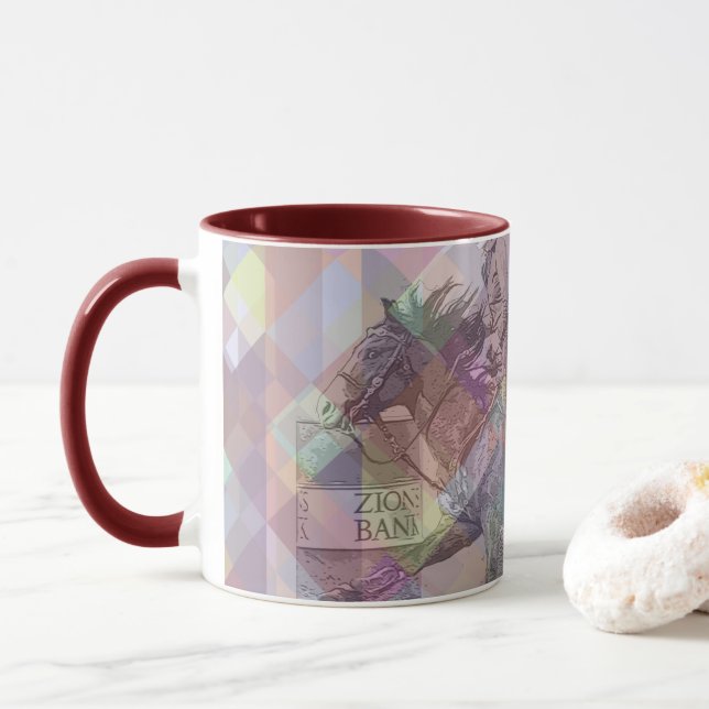 Barrel Racer II (pink violet geometric) Mug (With Donut)