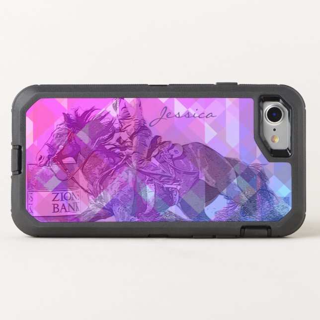 Barrel Racer II (pink violet geometric) Otterbox iPhone Case (Back Horizontal)