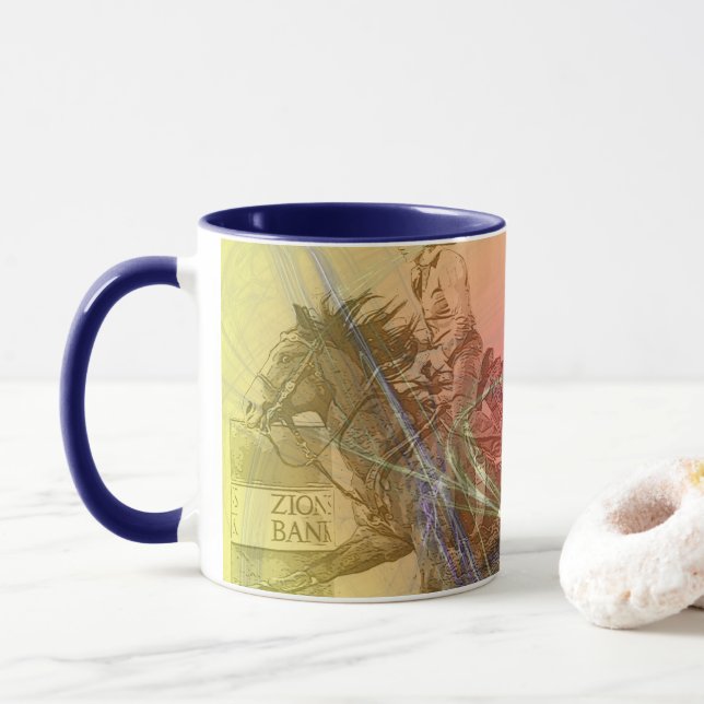 Barrel Racer II (yellow orange swirl) Mug (With Donut)