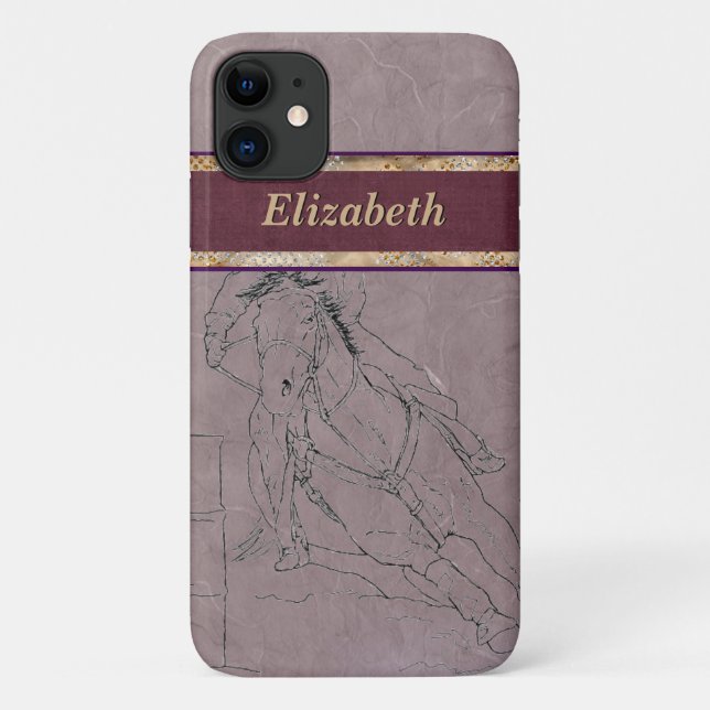 Barrel Racer (Mauve) Case-Mate iPhone Case (Back)