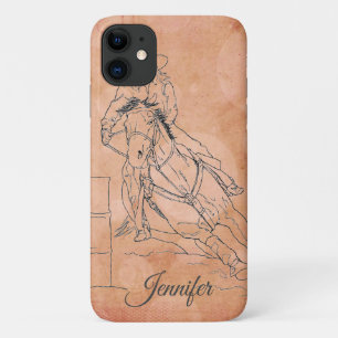 Barrel Racer (Orange Circles) iPhone 11 Case