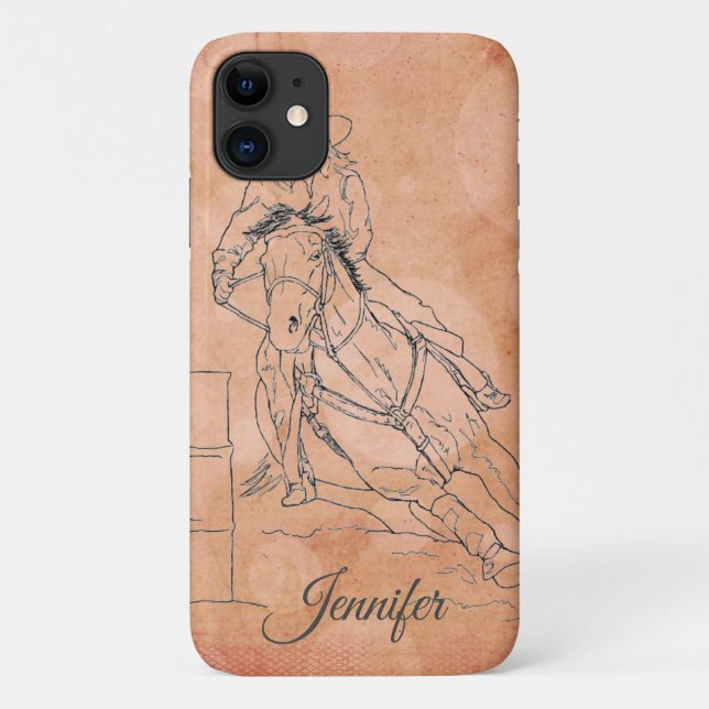 Barrel Racer (Orange Circles) Case-Mate iPhone Case (Back)