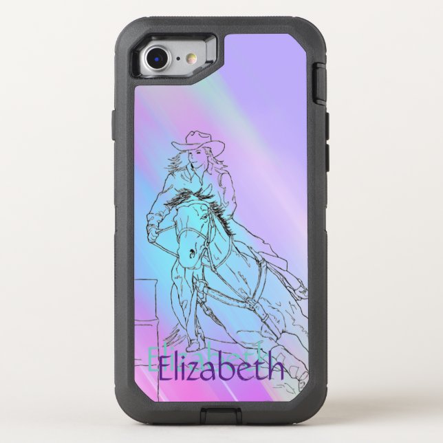 Barrel Racer (Pastel Colors) Otterbox iPhone Case (Back)