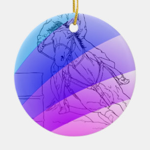 Barrel Racer (pastel rainbow) Ceramic Ornament