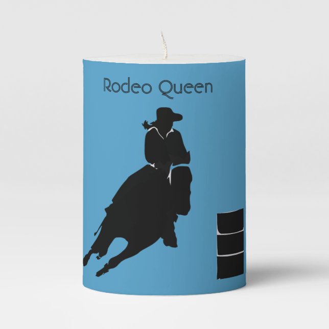 Barrel Racer Pillar Candle (Front)