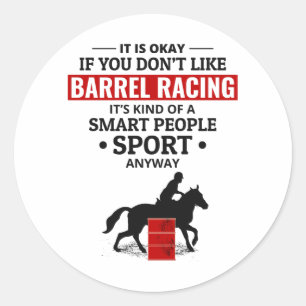 Barrel Racer Rodeo Racing Horse Riding Funny Classic Round Sticker