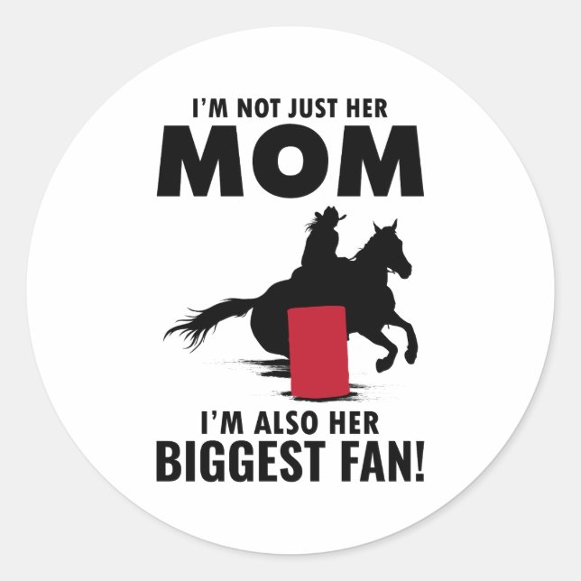 Barrel Racer Rodeo Racing Horse Riding Mom Classic Round Sticker (Front)