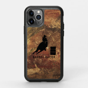 Barrel Racer Silhouette on Brown Grunge OtterBox Symmetry iPhone 11 Pro Case