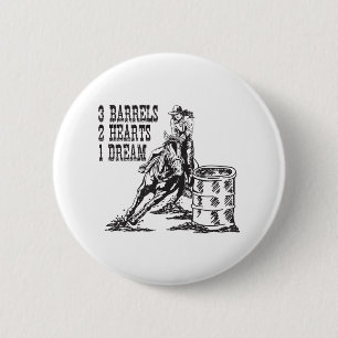 Barrel Racing 3 Barrels 2 Hearts 1 Dream Magnet Button