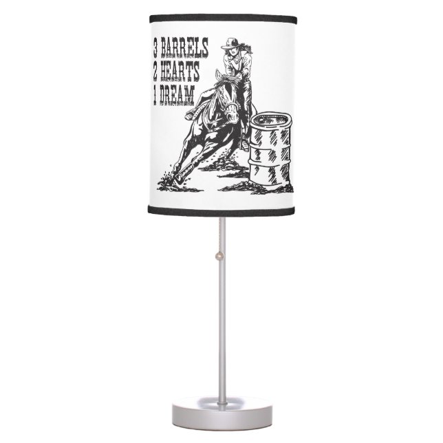 Barrel Racing 3 Barrels 2 Hearts 1 Dream Table Lamp (Front)