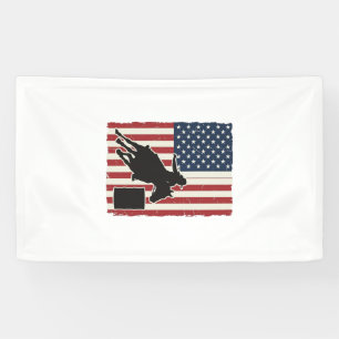 Barrel Racing American Flag Vintage Vector Design_ Banner