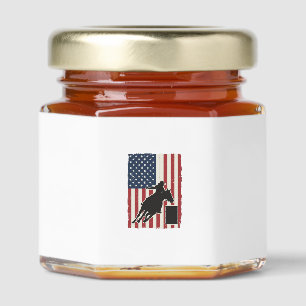 Barrel Racing American Flag Vintage Vector Design_ Honey Jar Favors